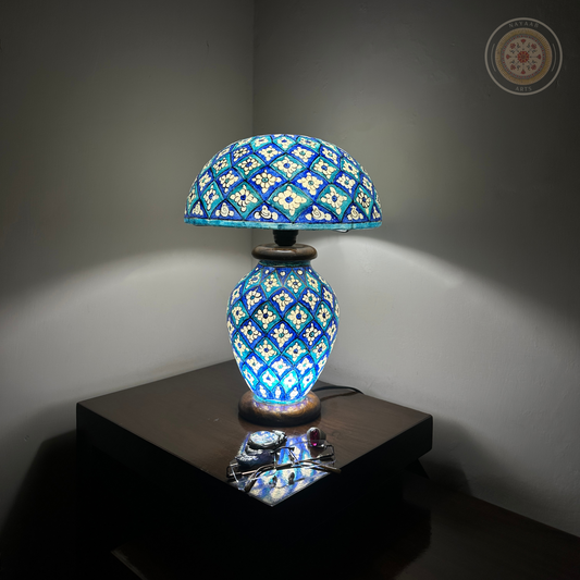 Camel Skin Sidetable Mushroom Lampshade
